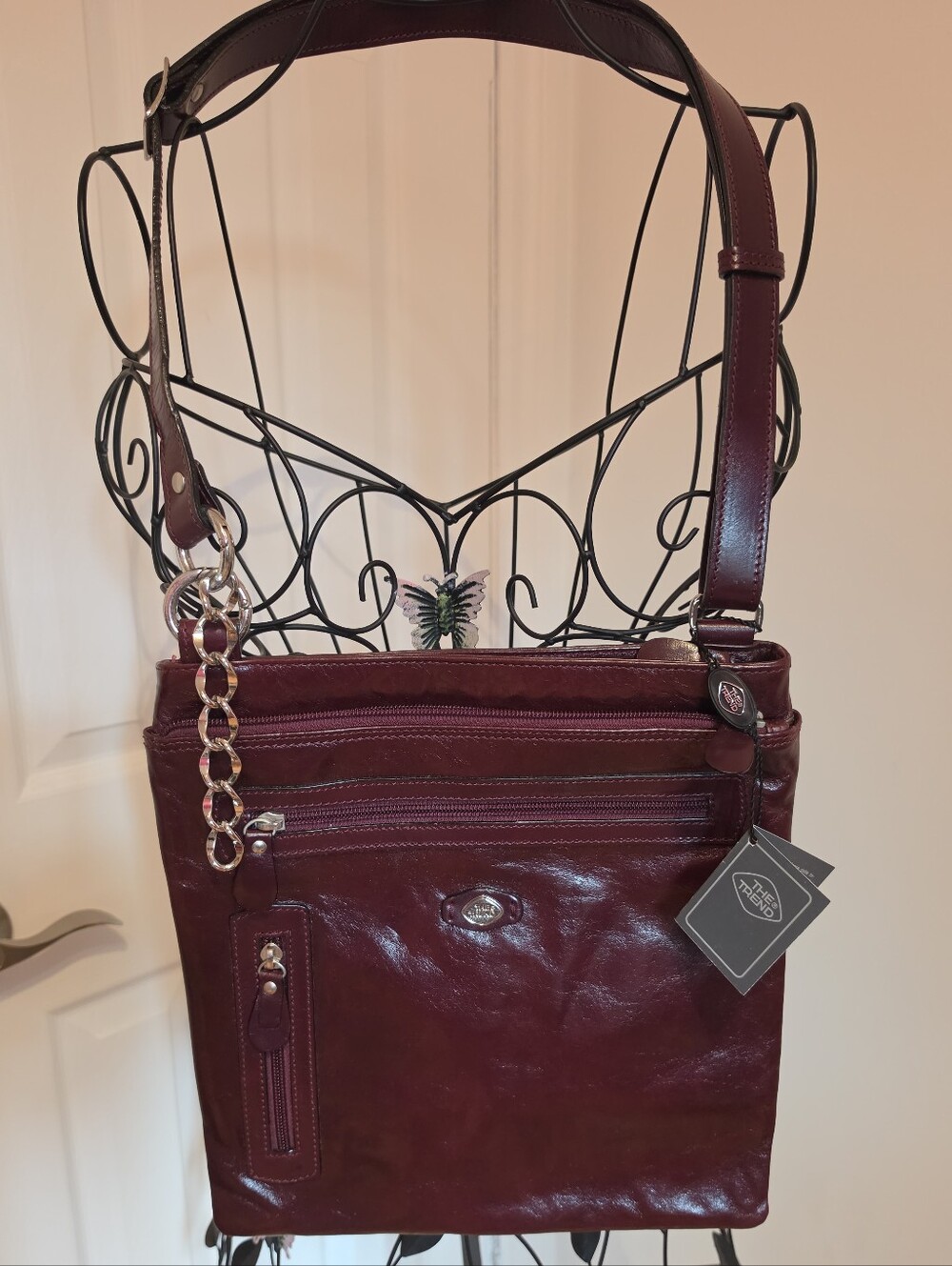NWT Burgundy Leather Crossbody Bag